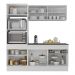 Armário de Cozinha Compacta 3 peças com Rodapé MP2178 Made Multimóveis Branco/Dourado