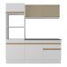 Armário de Cozinha Compacta 3 peças com Rodapé MP2178 Made Multimóveis Branco/Dourado