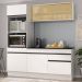 Armário de Cozinha Compacta 3 peças com Rodapé MP2178 Made Multimóveis Branco/Preto