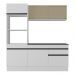 Armário de Cozinha Compacta 3 peças com Rodapé MP2178 Made Multimóveis Branco/Preto