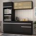 Armário de Cozinha Compacta 3 peças com Rodapé MP2178 Made Multimóveis Preto/Branco