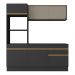 Armário de Cozinha Compacta 3 peças com Rodapé MP2178 Made Multimóveis Preto/Dourado