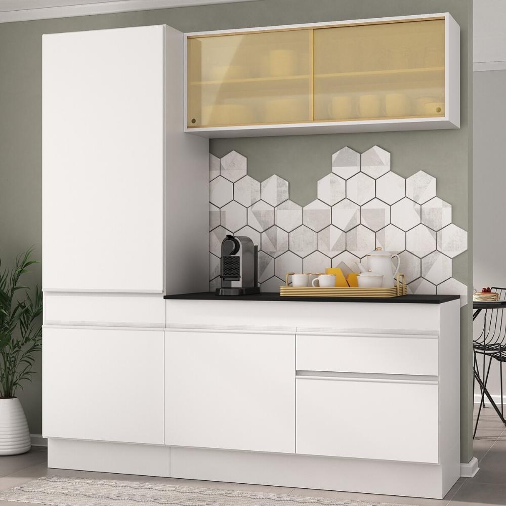 Armário de Cozinha Compacta 3 peças com Rodapé MP2179 Made Multimóveis Branco
