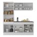 Armário de Cozinha Compacta 3 peças com Rodapé MP2179 Made Multimóveis Branco/Dourado