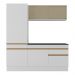 Armário de Cozinha Compacta 3 peças com Rodapé MP2179 Made Multimóveis Branco/Dourado