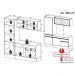 Armário de Cozinha Compacta 3 peças com Rodapé MP2179 Made Multimóveis Branco/Preto