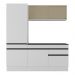 Armário de Cozinha Compacta 3 peças com Rodapé MP2179 Made Multimóveis Branco/Preto
