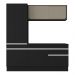 Armário de Cozinha Compacta 3 peças com Rodapé MP2179 Made Multimóveis Preto/Branco
