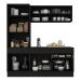 Armário de Cozinha Compacta 3 peças com Rodapé MP2179 Made Multimóveis Preto/Dourado