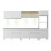 Armário de Cozinha Compacta 302cm com Leds Veneza Up Multimóveis V2014 Branco