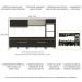 Armário de Cozinha Compacta 302cm com Leds Veneza Up Multimóveis V2014 Preto/Dourado