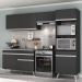 Armário de Cozinha Compacta 4 peças MP3693.898 Veneza Multimóveis Preto