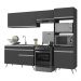 Armário de Cozinha Compacta 4 peças MP3693.898 Veneza Multimóveis Preto