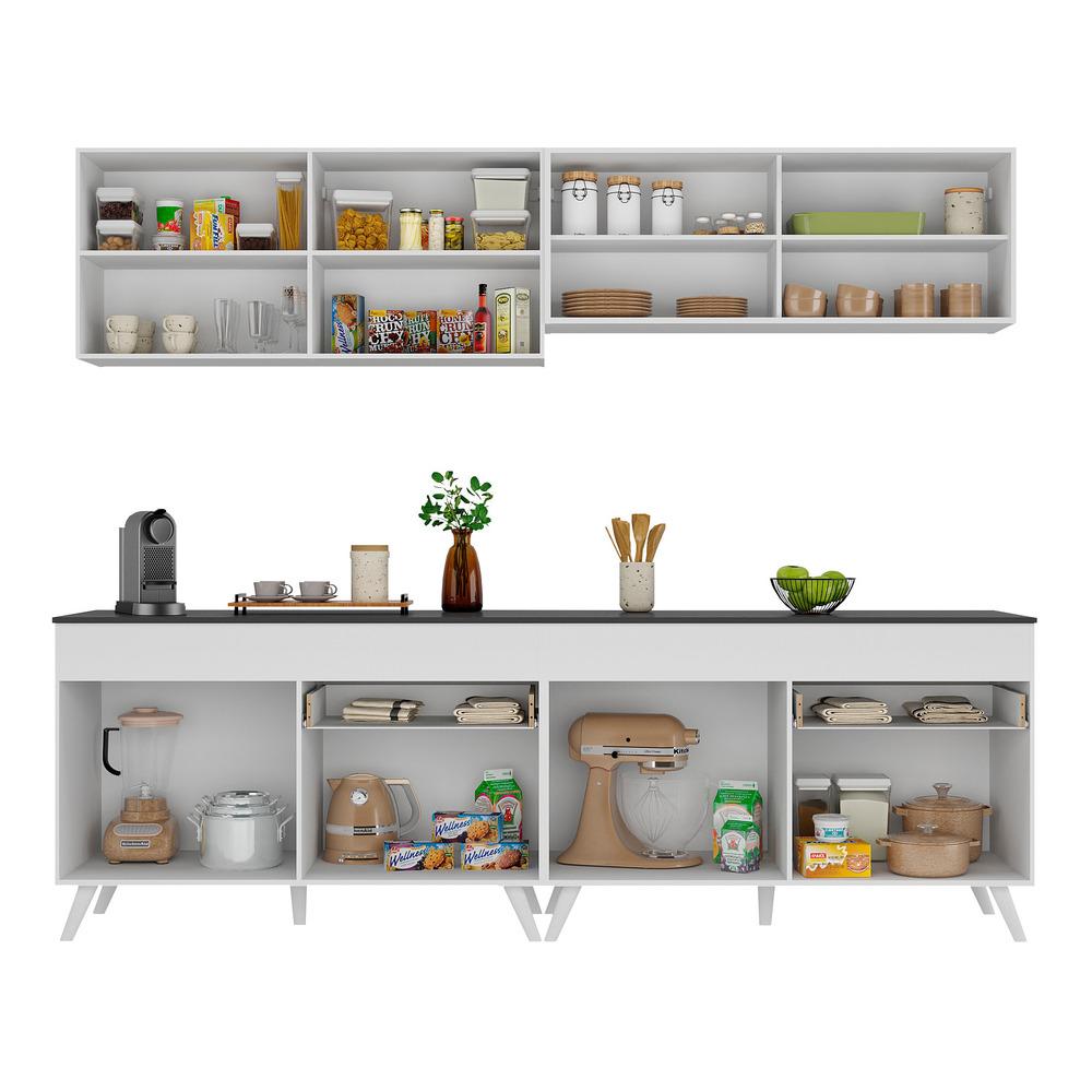 Armário de Cozinha Compacta 4 peças MP3696.891 Veneza Multimóveis Branco