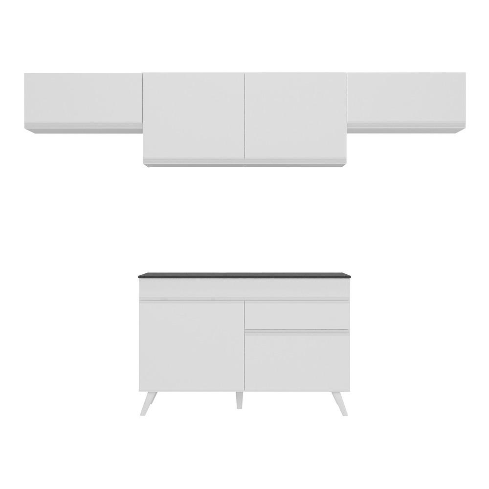 Armário de Cozinha Compacta 4 peças MP3697.891 Veneza Branco Armário de Cozinha Compacta 4 peças MP3697.891 Veneza Branco