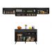Armário de Cozinha Compacta 4 peças MP3698.895 Veneza Multimóveis Preto