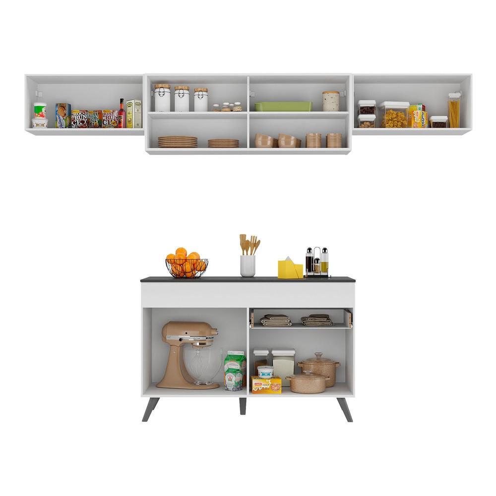 Armário de Cozinha Compacta 4 peças MP3698.964 Veneza Multimóveis Branco
