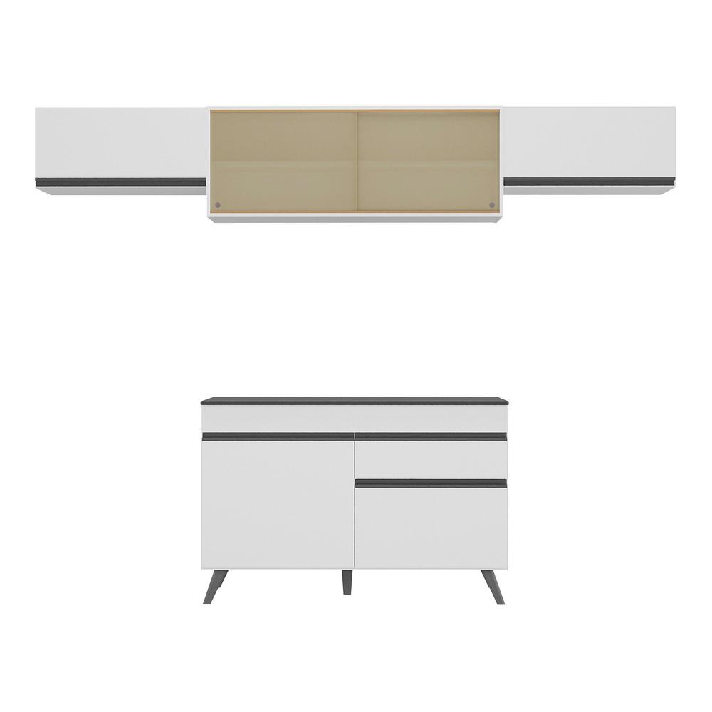 Armário de Cozinha Compacta 4 peças MP3698.964 Veneza Multimóveis Branco