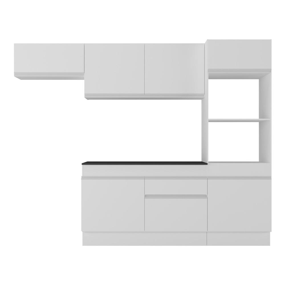 Armário de Cozinha Compacta 4 peças com Rodapé MP2176 Made Multimóveis Branco