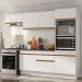 Armário de Cozinha Compacta 4 peças com Rodapé MP2176 Made Multimóveis Branco/Dourado