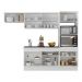 Armário de Cozinha Compacta 4 peças com Rodapé MP2176 Made Multimóveis Branco/Dourado