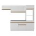 Armário de Cozinha Compacta 4 peças com Rodapé MP2176 Made Multimóveis Branco/Dourado