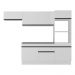 Armário de Cozinha Compacta 4 peças com Rodapé MP2176 Made Multimóveis Branco/Preto
