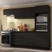 Armário de Cozinha Compacta 4 peças com Rodapé MP2176 Made Multimóveis Preto