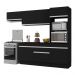 Armário de Cozinha Compacta 4 peças com Rodapé MP2176 Made Multimóveis Preto/Branco