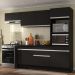 Armário de Cozinha Compacta 4 peças com Rodapé MP2176 Made Multimóveis Preto/Branco