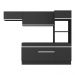Armário de Cozinha Compacta 4 peças com Rodapé MP2176 Made Multimóveis Preto/Branco
