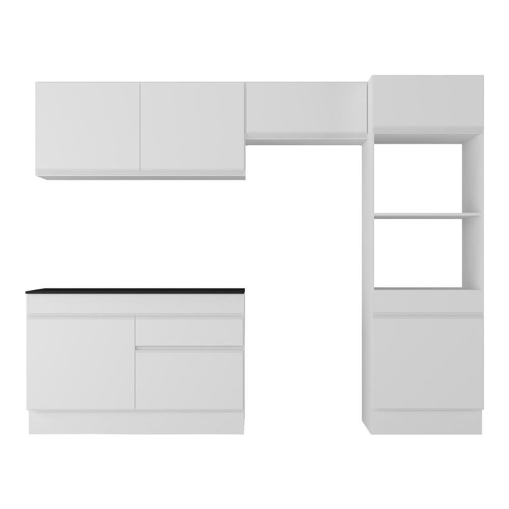 Armário de Cozinha Compacta 4 peças com Rodapé MP2193 Made Multimóveis Branco
