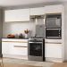 Armário de Cozinha Compacta 4 peças com Rodapé MP2193 Made Multimóveis Branco/Dourado