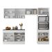 Armário de Cozinha Compacta 4 peças com Rodapé MP2193 Made Multimóveis Branco/Dourado