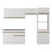 Armário de Cozinha Compacta 4 peças com Rodapé MP2193 Made Multimóveis Branco/Dourado
