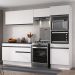 Armário de Cozinha Compacta 4 peças com Rodapé MP2193 Made Multimóveis Branco/Preto