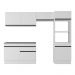 Armário de Cozinha Compacta 4 peças com Rodapé MP2193 Made Multimóveis Branco/Preto