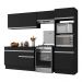 Armário de Cozinha Compacta 4 peças com Rodapé MP2193 Made Multimóveis Preto/Branco