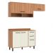 Armário de Cozinha Compacta Modulada 3 Peças com Balcão Havana Multimóveis CR20325 Rovere/Champanhe