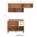 Armário de Cozinha Compacta Modulada 3 Peças com Balcão Havana Multimóveis CR20325 Rovere/Champanhe