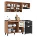 Armário de Cozinha Compacta Modulada 3 Peças com Balcão Havana Multimóveis CR20325 Rovere/Champanhe