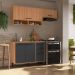 Armário de Cozinha Compacta Modulada 3 Peças com Balcão Havana Multimóveis CR20325 Rovere/Grafite