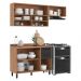 Armário de Cozinha Compacta Modulada 3 Peças com Balcão Havana Multimóveis CR20325 Rovere/Grafite