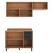 Armário de Cozinha Compacta Modulada 3 Peças com Balcão Havana Multimóveis CR20325 Rovere/Grafite