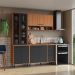 Armário de Cozinha Compacta Modulada 3 Peças com Balcão Havana Multimóveis CR20331 Rovere/Grafite