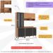 Armário de Cozinha Compacta Modulada 3 Peças com Balcão Havana Multimóveis CR20331 Rovere/Grafite