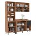 Armário de Cozinha Compacta Modulada 3 Peças com Balcão Havana Multimóveis CR20331 Rovere/Grafite