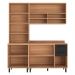 Armário de Cozinha Compacta Modulada 3 Peças com Balcão Havana Multimóveis CR20331 Rovere/Grafite