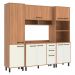Armário de Cozinha Compacta Modulada 4 Peças Havana Multimóveis CR20329 Rovere/Champanhe