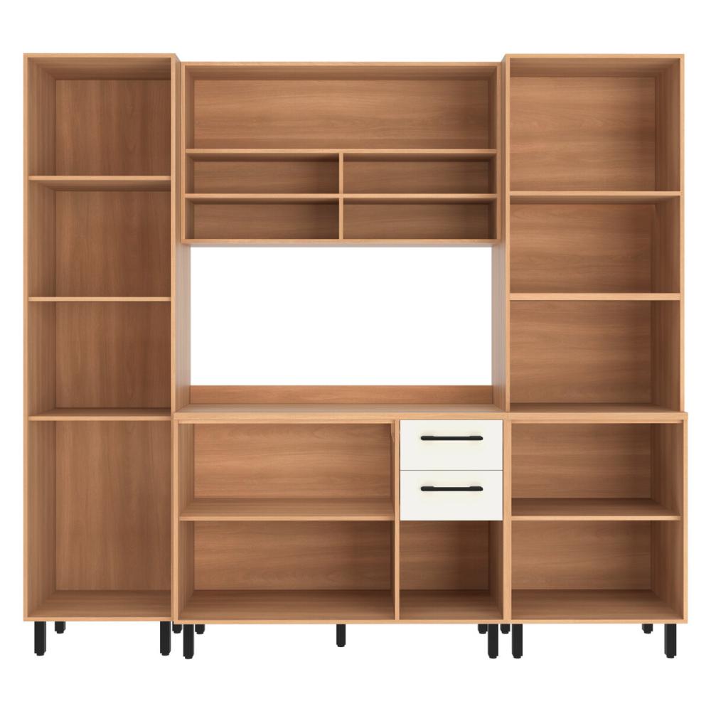 Armário de Cozinha Compacta Modulada 4 Peças Havana Multimóveis CR20329 Rovere/Champanhe